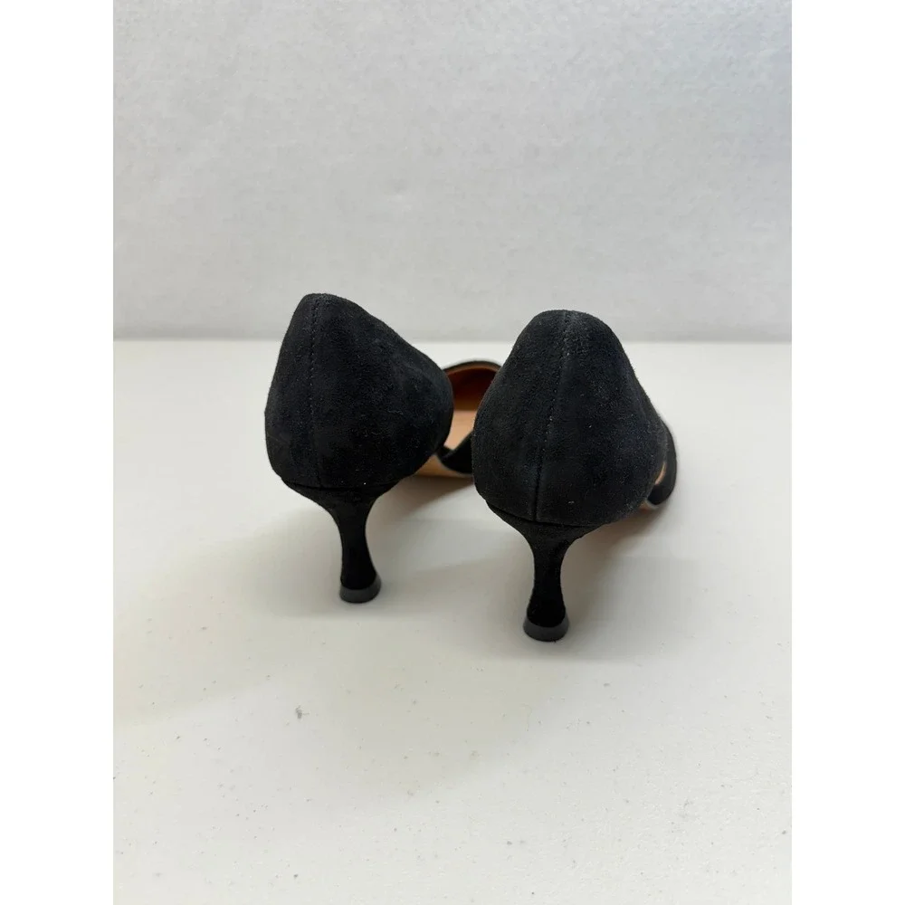 J. Jill Black Suede D'Orsay Kitten Heel Pointed Toe Pumps 9